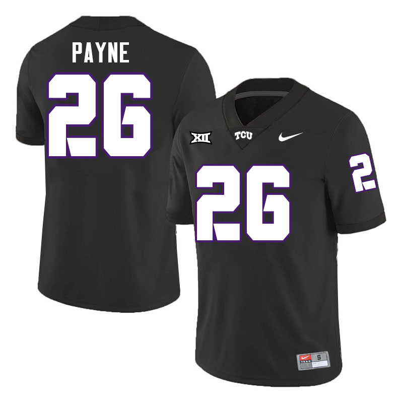 #26 Jeremy Payne TCU Jersey,Texas Christian University Horned Frogs Football Jersey-Black